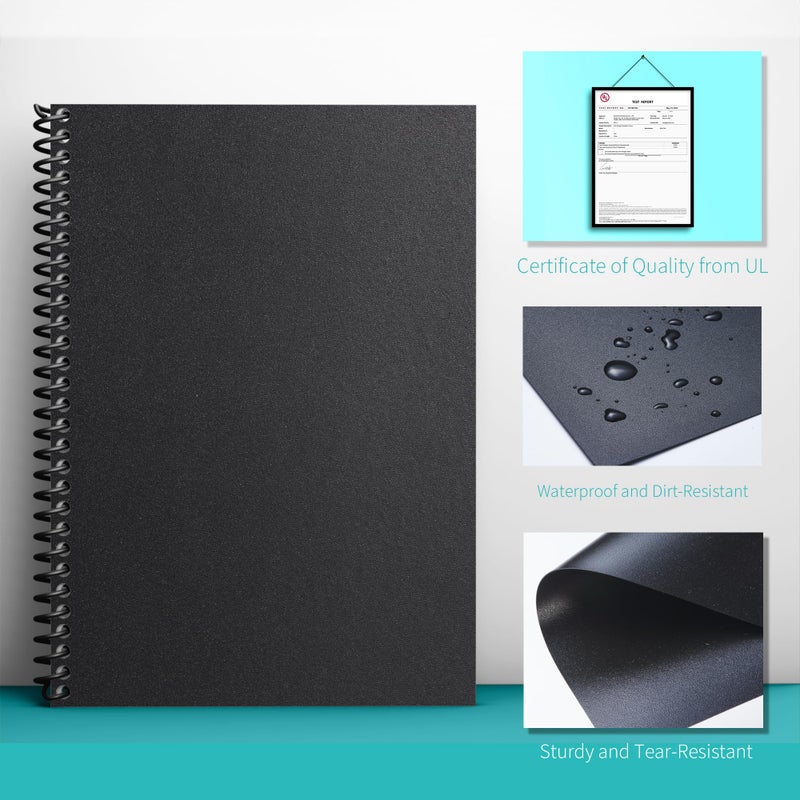 Binditek 100 Pack 12 Mil Sand-Textured Polycover - Plastic Binding Cover for Letter Size - Lightly Sanded Finish - Business Reports and Proposals - Square Corners, Un-Punched, Black - Image 4